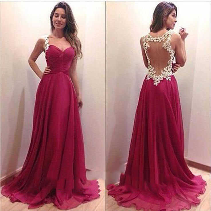 Wine Red Prom Dresses, Sweetheart Neckline Prom Gowns, Chiffon Party