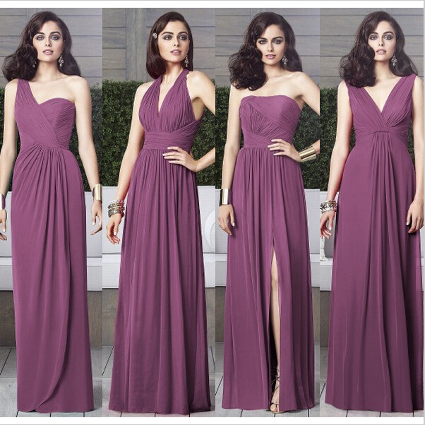 Chiffon Purple Bridesmaid Dresses - Ocodea.com