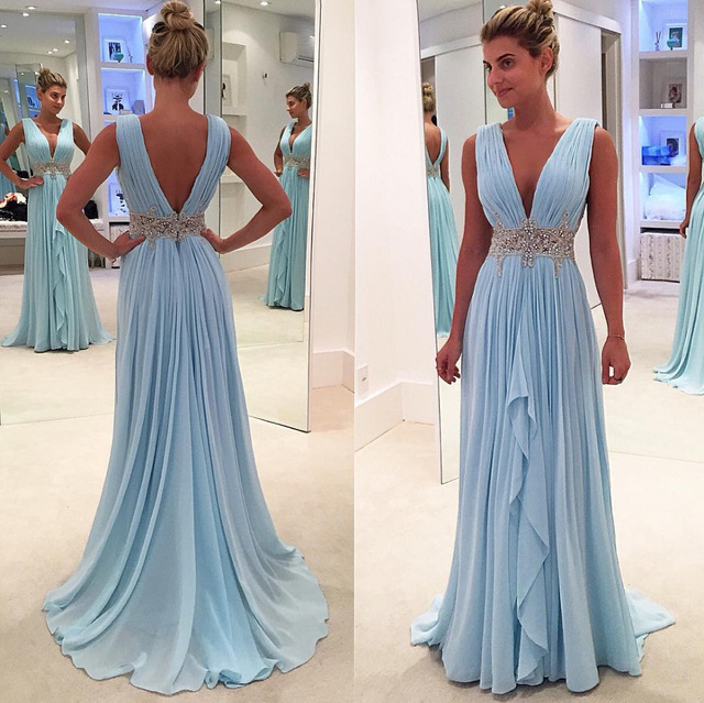 Light blue prom dress with sleeves 2017 Light blue prom dress with sleeves 2017
