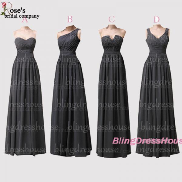 Grey Mismatch Chiffon Long Bridesmaid Dress Bridesmaid Dresses 2016 Cheap Wedding Party 9441